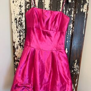 Women’s vintage Jessica McClintock for Gunne Sax Hot Pink bow Prom Dress. Size 5